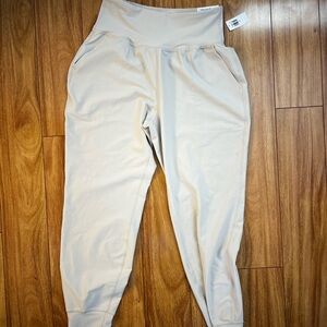 Old Navy Women Jogger Pants Cream Medium